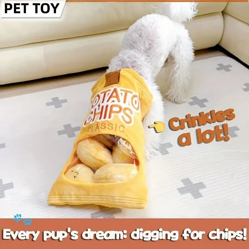 Chips Crinkle Dog Plush Toy