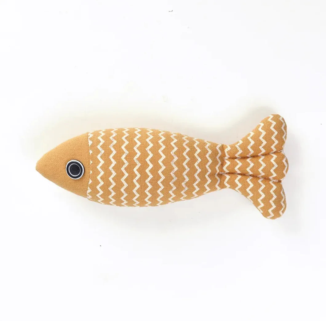 Linen Feline Fish Toy