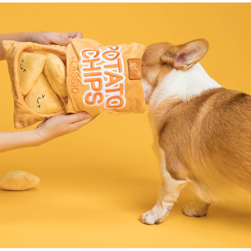 Chips Crinkle Dog Plush Toy